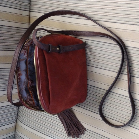 HOBO Handbags - HOBO small brown nubuck leather cross body bag